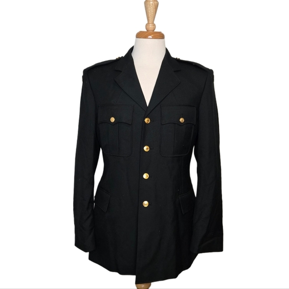 Vintage Other - Vintage Canadian Military Jacket Coat Wool Gold Buttons Size 40